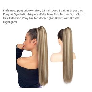 Ash Brown Ponytail Extension 17 inch
